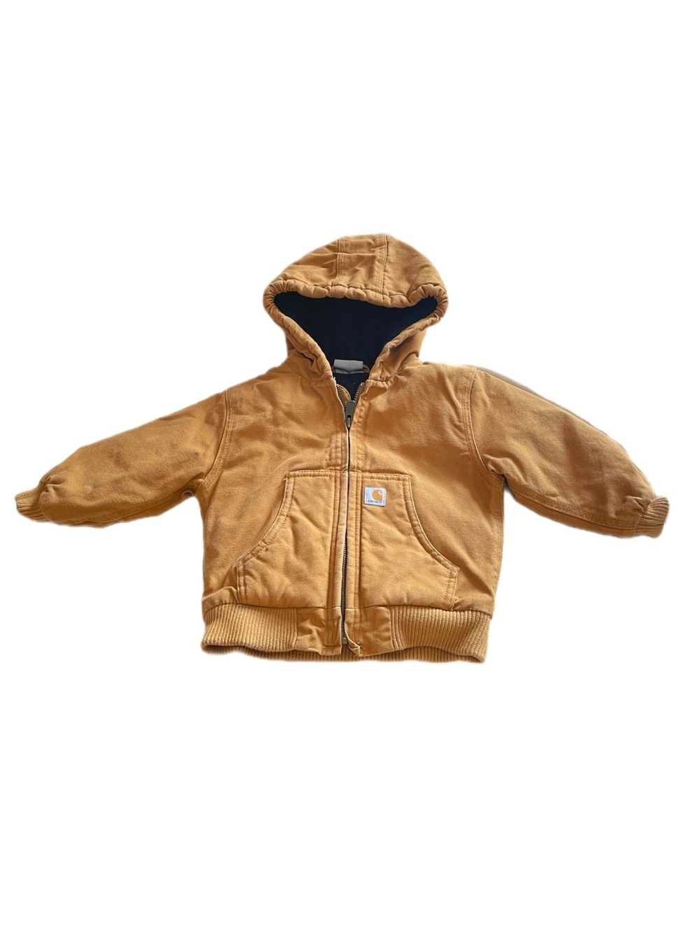 Carhartt Baby Toddler Jacket 18M Brown Duck Canvas Quilted Lined Hooded Durable